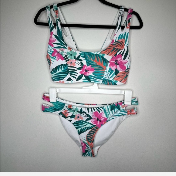 Hurley Pink and Green Floral Bikini Bottom - Picture 4 of 7